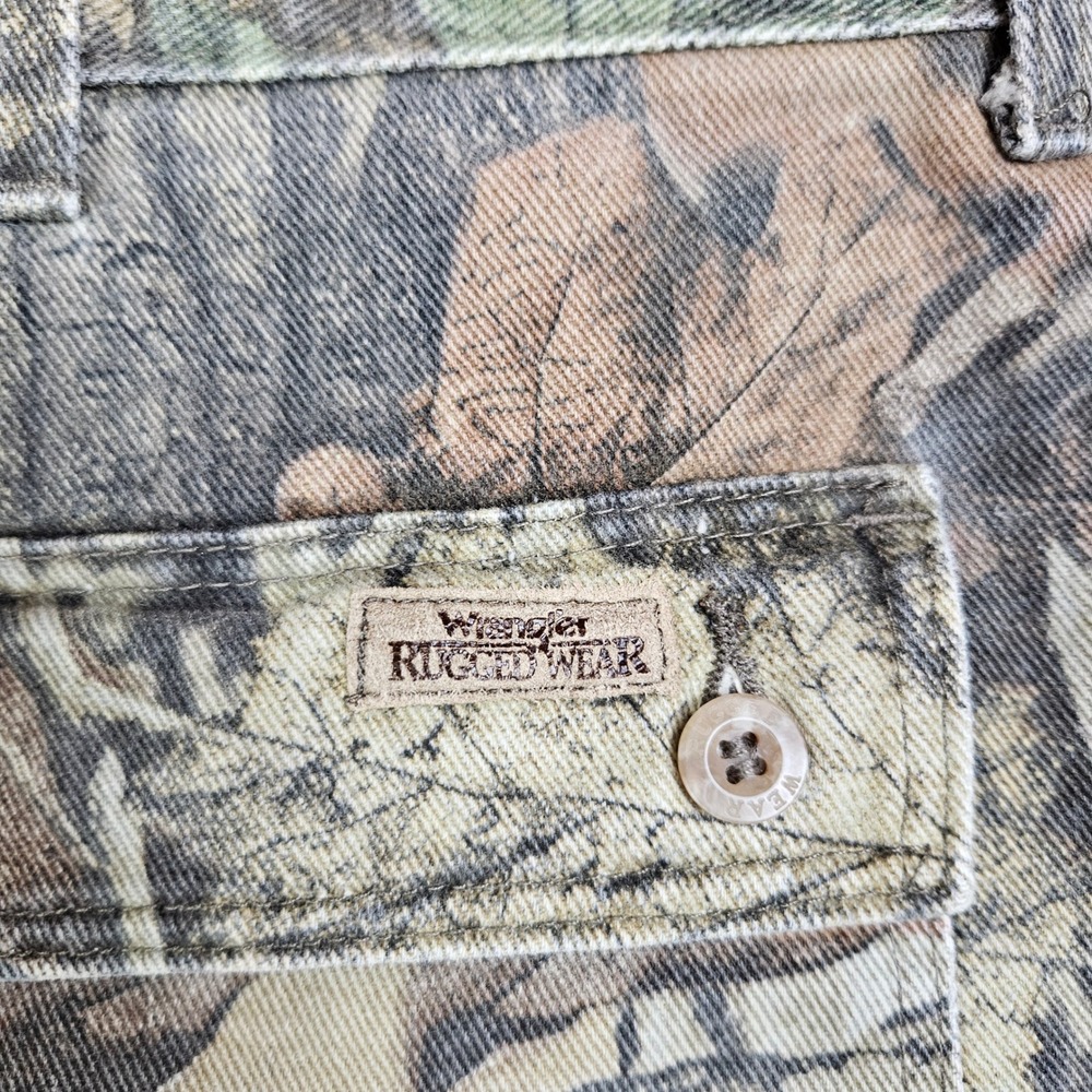 Wrangler Rugged Wear Camo Cargo Jeans Pants Men's 40x28 Advantage Timber Vintage - Picture 9 of 9